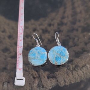 Blue Stone Dangle Earrings